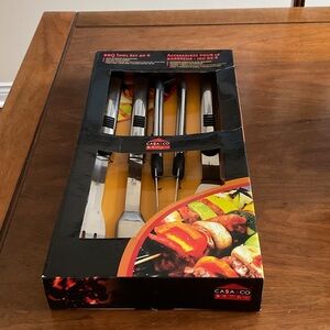 BBQ Tool Set - Stainless Steel and Black